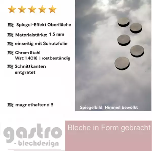 Edelstahlblech Spiegel-Effekt VA 1,5mm